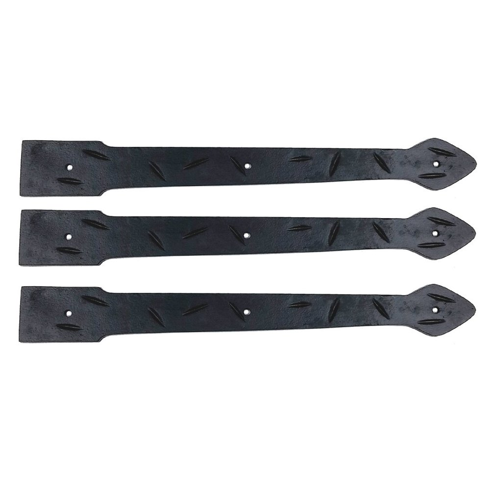 Dummy Strap Hinge Faux Strap Hinge, with ding Accents, Black Powder