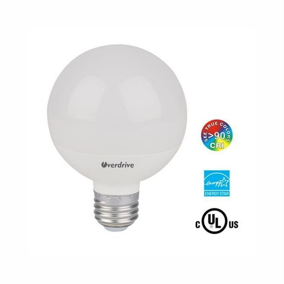 Overdrive 687 6W 2700K 90CRI G25 Dimmable High LED Globe Light, Warm White - Pack of 6