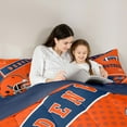 thumbnail image 4 of Manfei Rugby City Twin Bedding Sets 7 Pieces,Sports Theme Bedding Comforter Set 7 Pieces,Denver Silhouette Sheet Sets For Teens,Ultra Soft Bedroom Decor Reversible, 4 of 7