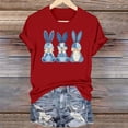 thumbnail image 2 of Lorytime Womens Tshirts Easter Crew Neck Shirt Short Sleeve Casual Trendy Tops Bunny Loose Basic Outfit Clothes Red S, 2 of 6