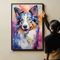 thumbnail image 4 of Collie Dog Gift - Art Bedroom - Graffiti Dog Wall Art For Living Room Large Size Modern Home Wall Decor Abstract Canvas Wall Art Ready to Hang Size 11''x17'', 24''x36'', 4 of 4