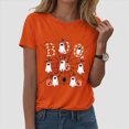 thumbnail image 2 of TOWED22 Halloween Boo Shirts for Women Funny Halloween Ghost Tshirts Fall Spooky Pumpkin Gift Top(Orange,XXL), 2 of 5
