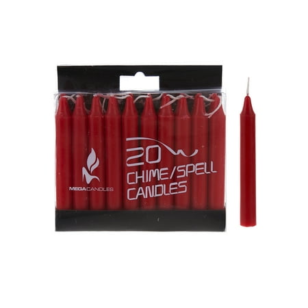 Mega Candles - Unscented 4 Inch Mini Chime Ritual Spell Taper Candles - Red, Set of