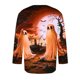 thumbnail image 3 of Camisas de Manga Larga para Hombres Imprimir Blusa de Manga Corta de Cuello Redondo, Camisas de Lino para Hombres, 3 of 4