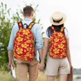 thumbnail image 6 of Daiia Red Vintage Flowers Vintage Canvas Backpack for Men and Women ,Hiking Backpack,Travel Laptop Bag for School,Large Capacity Backpack, 6 of 8