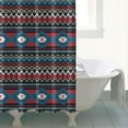 thumbnail image 5 of Extra Long Boho Shower Curtain 72x84 Inches - Vintage Floral & Tropical Leaves Pattern, Waterproof Bohemian Bathroom Decor with 12 Hooks, Tribal Rustic Style, 5 of 5