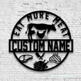 thumbnail image 2 of Craftnamesign Custom Cow Goat Chiken Meat Shop Metal Wall Art LED Light, Butcher Shop Name Sign, 2 of 5