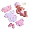 thumbnail image 1 of 8 piece Layette Baby Doll Gift Set | JC Toys - La Newborn Nursery | 14 Life-Like Doll w/ Accessories | Pink | Ages 2+, 1 of 5