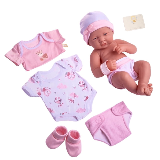 8 piece Layette Baby Doll Gift Set | JC Toys - La Newborn Nursery | 14 Life-Like Doll w/ Accessories | Pink | Ages 2+
