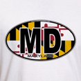 thumbnail image 3 of CafePress - Maryland MD Oval (W/Flag) Fitted T Shirt - Fitted T-Shirt, Vintage Fit Soft Cotton Tee, 3 of 4