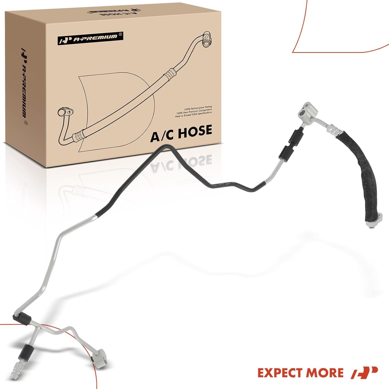 A-Premium Front Side A/C Liquid Line Hose Assembly Compatible with Audi Q7 2007-2015 & Volkswagen Touareg 2006-2010, 3.0L 3.6L 4.2L 4.9L 5.0L, Condenser to Evaporator, Without Orifice Tube