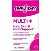 One A Day Multi+ Hair Skin Nails Multivitamin Tablets 120ct Biotin Zinc New