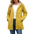 thumbnail image 3 of Womens Windbreaker Jacket Waterproof Hooded Plus Size Long Sleeve Solid Color Zip Up Casual Rain Jacket Outdoor Sport Raincoat with Pockets, 3 of 8