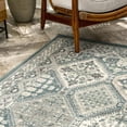 thumbnail image 6 of nuLOOM Becca Traditional Tiled Area Rug, 6', Round, Becca Blue, 6 of 8