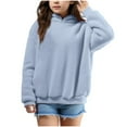 thumbnail image 2 of Teen Hoodie Girls Long Sleeve Blue Sweatshirt Girls Casual Fuzzy Top Pullover with Pockets Hoodies for Girls 11-12 Years, 2 of 5