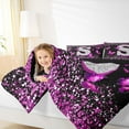 thumbnail image 4 of Feelyou Glitter Letter S Full Size Comforter Sets for Girls, Dreamy Kawaii Butterfly Bedding Comforter Set, Fashion Romantic Reversible Bedding Sets, Super Cozy Room Decor, 3pcs, 4 of 8