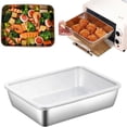 thumbnail image 1 of EIGTHTAIL Small Oven Tray  Stainless Steel Baking Trays Sheets Pan Deep Baking Sheet Pans  Rectangle Cake Tin Perfect for Baking Cooking Serving, 1 of 8