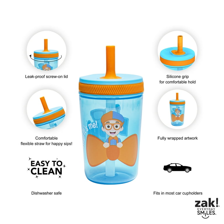Zak Designs Unicorn Kelso Tumbler Set, Leak-Proof Screw-On Lid with Straw, Bundle for Kids Includes Plastic and Stainless Steel Cups with Bonus