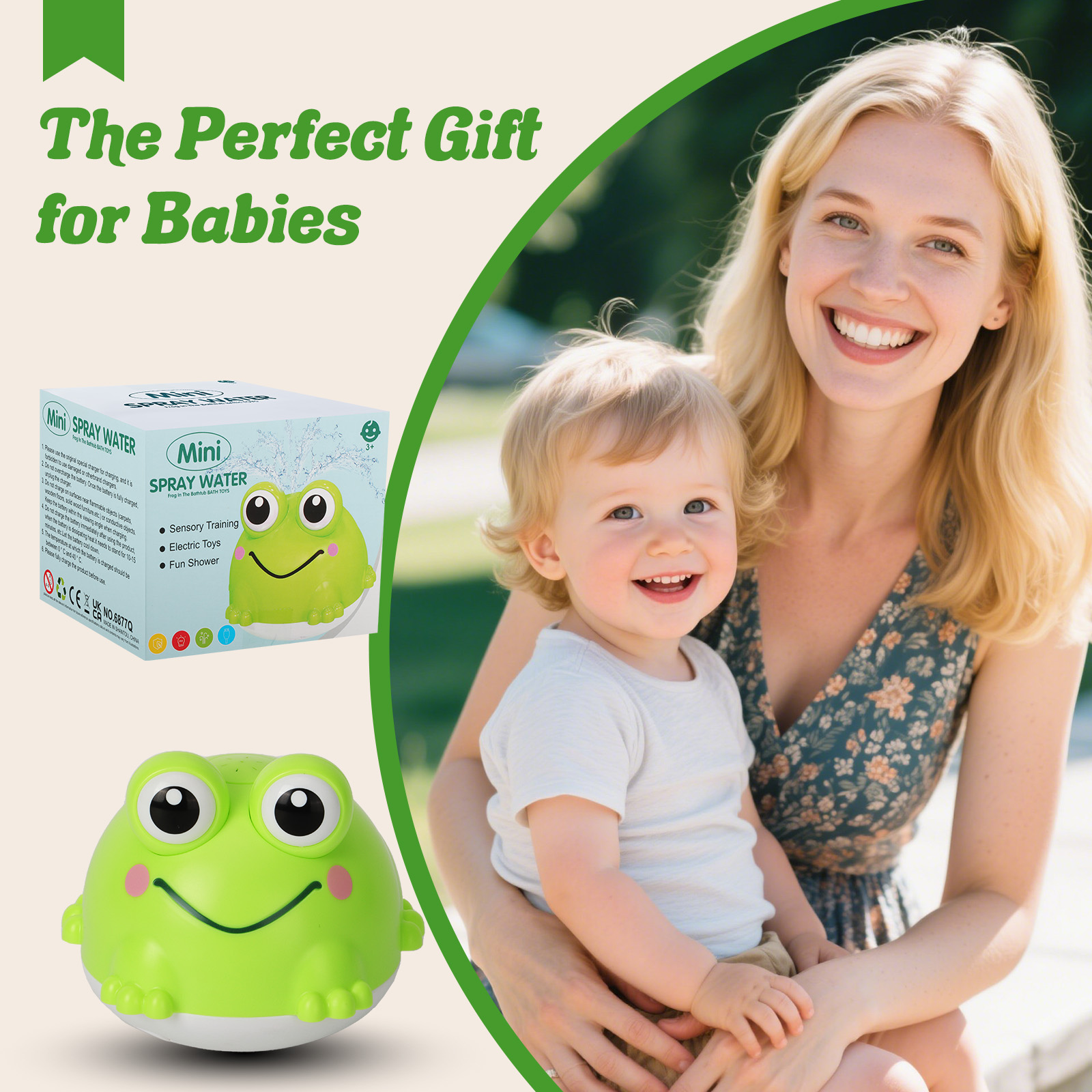 Dammyty Light-Up Frog Bath Toy with Fountain Spray photo 8
