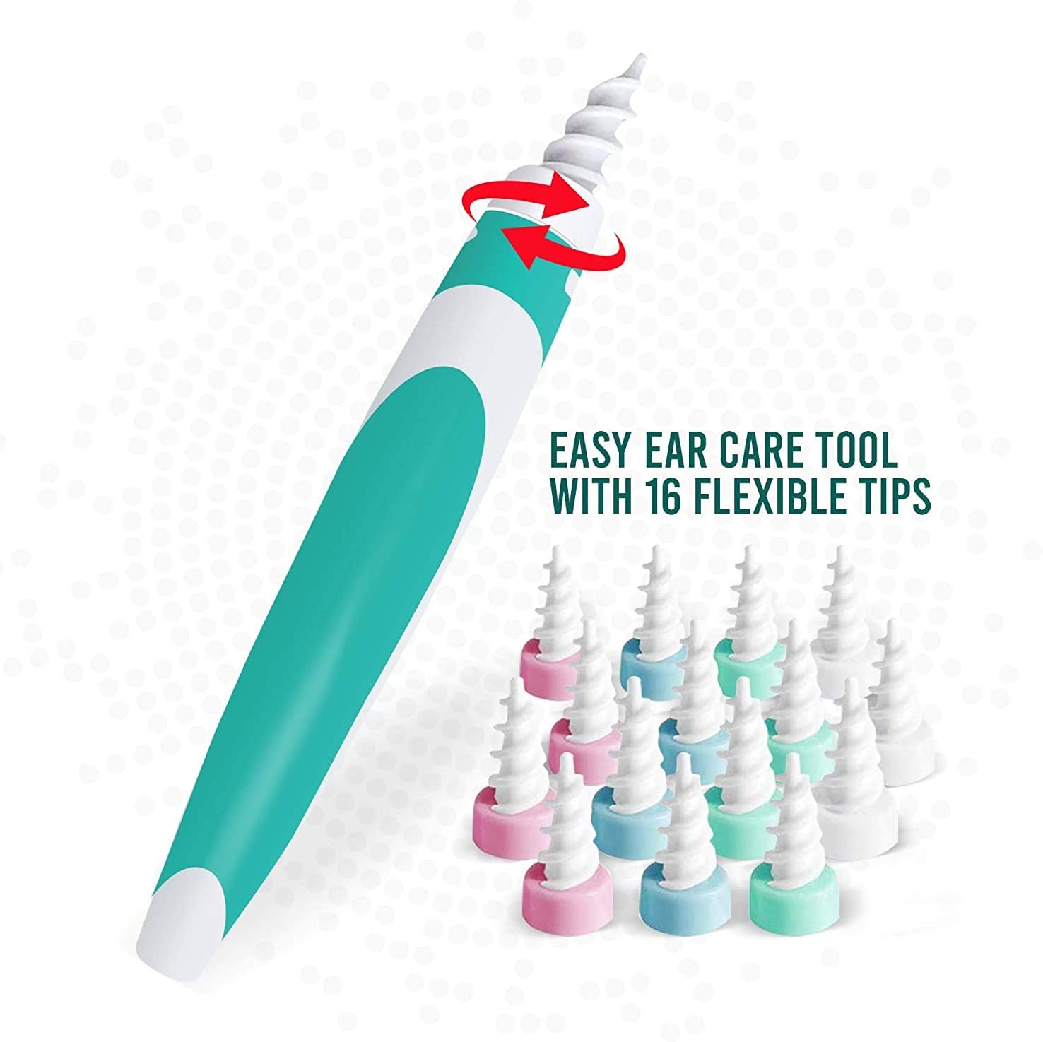 "Ear Wax Removal Kit Q Grips Soft and Flexible Silicon Head Earwax