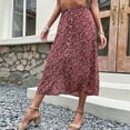 thumbnail image 2 of Xmarks Womens 2024 Spring Summer Vintage High Waisted Flowy Slit Midi Maxi Skirts Casual Lightweight Comfy Boho Floral Beach Skirt, 2 of 9