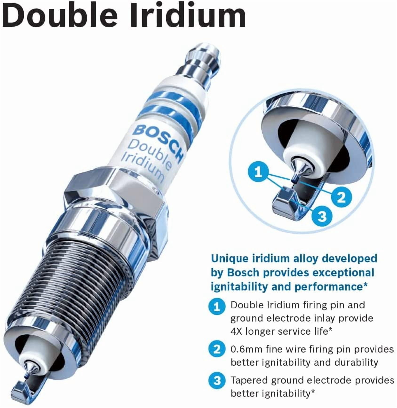 Bosch 96337 OE Fine Wire Double Iridium Spark Plug (4 Pack)