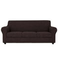 thumbnail image 3 of 1/2/3 Seate Sofa Covers Stretch Knitted Jacquard Sofa Cushion Slipcover For Living Room Furniture Protector With Individual Seat Cushion Covers, Dark Brown, 3 Seater Sofa Covers, 3 of 9