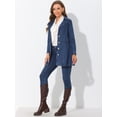 thumbnail image 2 of Chaqueta Vaquera Allegra K Larga Con Cinturón Y Solapa Para Mujer Azul XS, 2 of 5