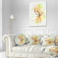 thumbnail image 3 of Designart Cute Yellow Flower with Green Splashes - Floral Throw Pillow - 12x20, 3 of 5