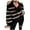 Black, variant on Off The Shoulder Sweater for Women Striped Long Sleeve Cable Knit Pullover Top Olive Green Free Size