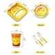 thumbnail image 2 of Juego de vajilla infantil de bambú de 5 piezas - Platos para niños - Plato, tazón, taza, cuchara y tenedor sin BPA, vajilla con diseño de león, 2 of 8