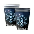 thumbnail image 2 of ToyKingdee Winter Snowflake Disposable Coffee Cups Snowflake Paper Drinking Cups for Christmas Winter Holiday Party Supplies, 2 of 6