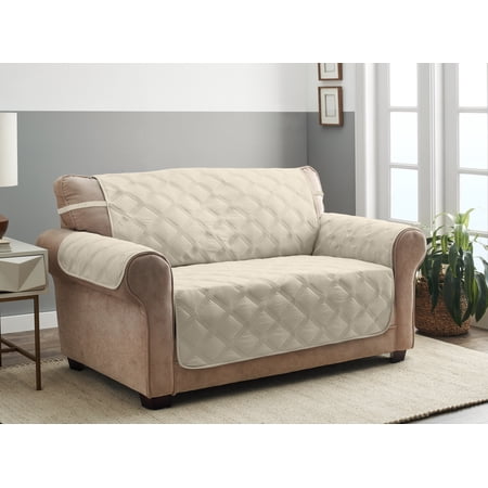 Innovative Textile Solutions 1-piece Hampton Diamond Secure Fit Loveseat Furniture Cover  Sand