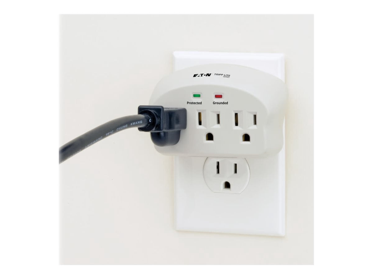 Eaton Tripp Lite Series Protect It! 3-Outlet Surge Protector Direct Plug-In 660 Joules 2 Diagnostic LEDs SK30
