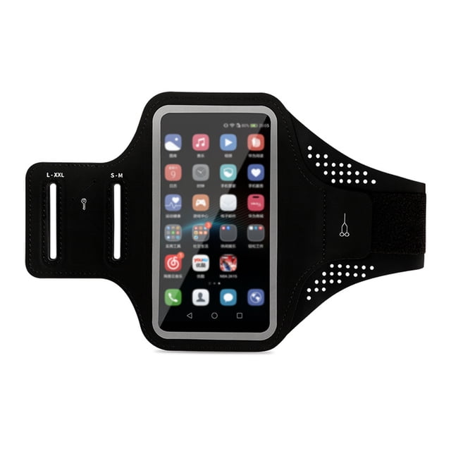 Hukapapa Bolso para el brazo para teléfono móvil para deportes al aire libre, funda para el brazo, bolso para el brazo para fitness, cinturón para el brazo impermeable de licra ultrafino.Negro