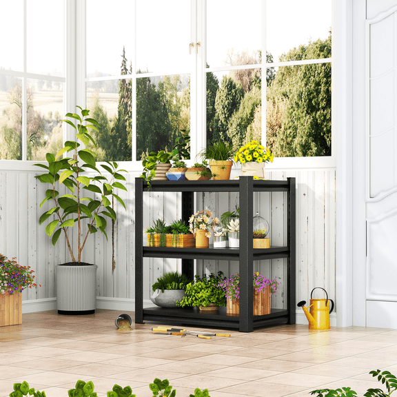 Plant Stand Indoor,Tall Indoor metal Plant Shelf,63"H Plant Holder,5 Tiered Large Flower Multiple Display Shelves for Home, Office,outdoor,balcony,Black