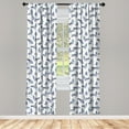 thumbnail image 2 of Ambesonne Dusty Blue 4-Panel Curtains, Pigeons and Crumbs Art, 56"x84", Ceil Blue Teal and White, 2 of 4