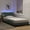 Light gray, variant on vidaXL Bed Frame with LED Lights Base Curved Platform Bedroom Furniture Fabric