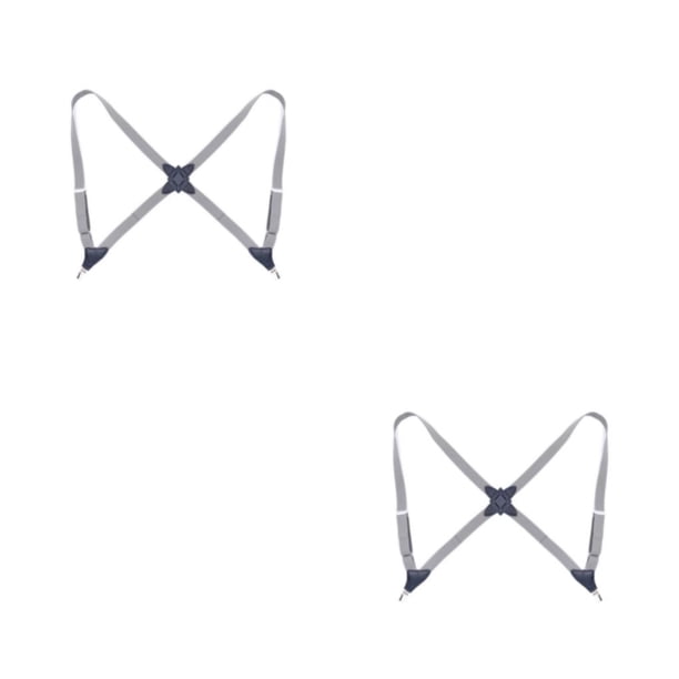 Guardurnaity Poliéster Unisex Brace Reemplazo Universal Portable Elegante Color Sólido Elástico Back Braces con 2 Clips Gris Gris 2piezas