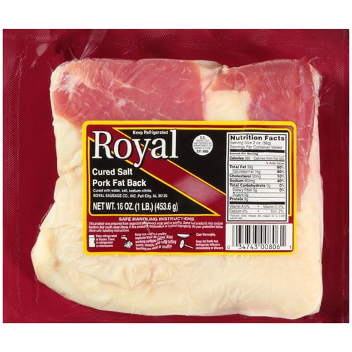 Royal Cured Salt Pork Fat Back 16 Oz Walmart Com Walmart Com