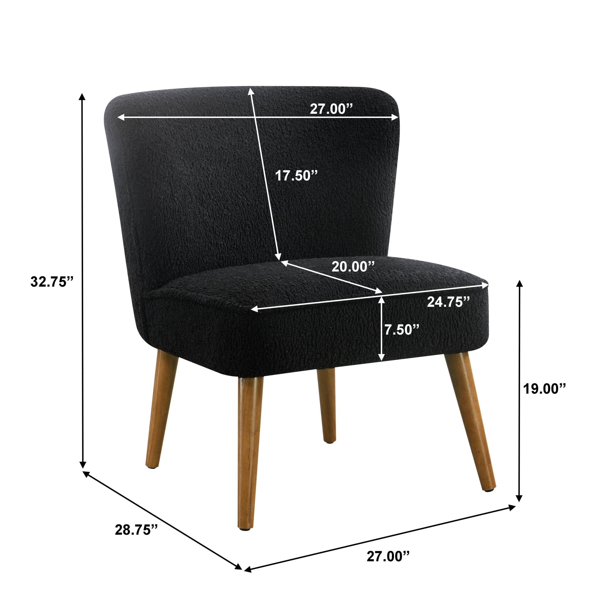 Home&nbsp;Fare&nbsp;Modern&nbsp;Armless&nbsp;Accent&nbsp;or&nbsp;Side&nbsp;Chair&nbsp;White