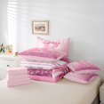 thumbnail image 6 of jejeloiu Initial Letter R Bedding Comforter Set 7-Piece,Kawaii Bowknot King Bedding Sets,Pink Sequin Print Bed Sheets For Girls,Breathable Bedroom Decoration Reversible, 6 of 8