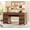 Brown, variant on 59 Inch Modern Executive Desk, Rustic Wood Computer Desk with 7 Drawers and Built-in Charging Station, Multipurpose Study Work Table for Home Office, Bedroom & Living Room, Brown