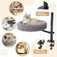 thumbnail image 3 of Cat Desk Bed Desktop Large Nest-Sturdy Dual Clamps Supports Up to 50 lbs,360° Adjustable Desktop Cat Perch with Soft Faux Fur Cover,Elevating Hammock for Home Office, 3 of 9