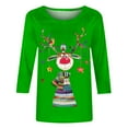 thumbnail image 4 of Funicet Blouses pour Femmes Mode, Blouses pour Femmes, T-Shirt Imprimé de Noël Manches 3/4 Col Rond Décontracté, Blouses pour Femmes Mode, T-Shirts pour Femmes, 4 of 4