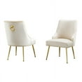 thumbnail image 3 of Set of 2 Navy Blue Velvet Upholstered Side Chairs with Iron Chrome Legs and Ring, 3 of 5