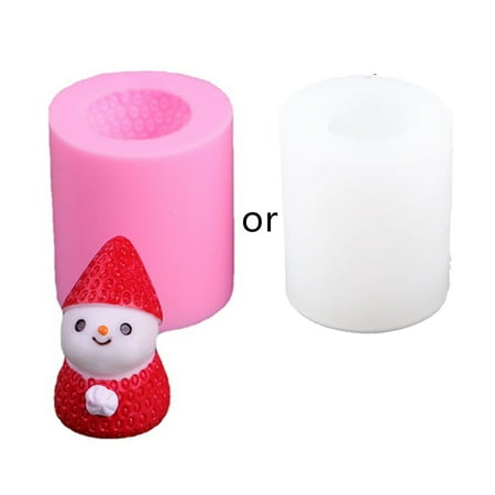 

JULYING Cute Strawberry Mold Cartoon Strawberry Cake Strawberry Snowman Silicone Mold DIY 3D Christmas Party Cakes Decorations