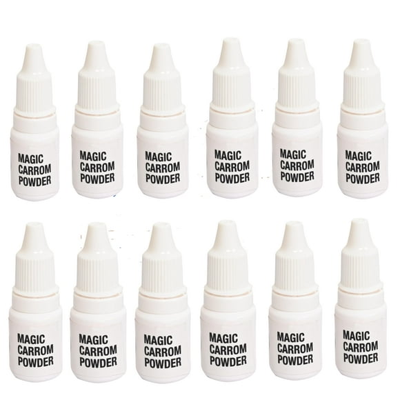 Whistle International Kid, Adult Professional Export Quality Finest Smooth Magic Disco Carrom Board Powder. (10Gm Per Bottle - Pack Of 12)