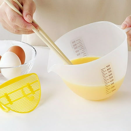 

GOODLIEST Egg Liquid Mixing Cup Froth Filtering Fine Holes Useful Egg Liquid Mixing Measuring Bowl Kitchen Tool Accessories