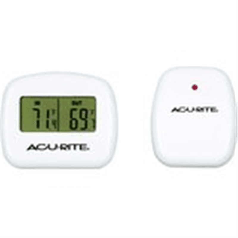 2 PACK NEW ACU-RITE WIRELESS INDOOR OUTDOOR THERMOMETER WITH SELF SETTING CLOCK